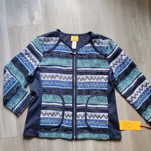 Ruby Rd. NAVAJO BLUES Womens TOP 8 NEW Shirt Jacket NWT